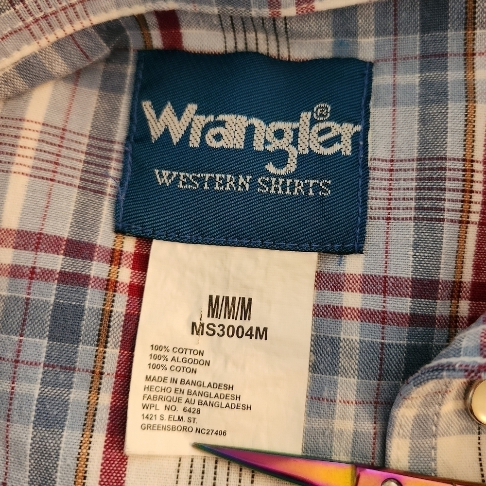 Mens Vintage Wrangler Plaid Shirt - Picture 10 of 10